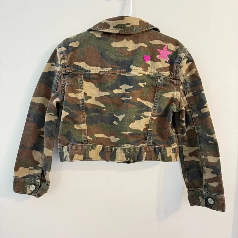 GAP Camouflage Jean Jacket Denim Pink Detail S